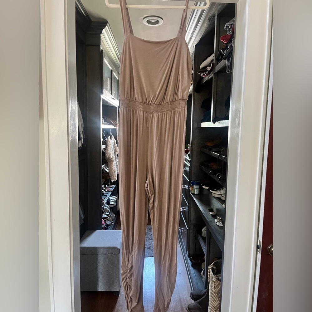Express Tan Sleeveless Jumpsuit Size M